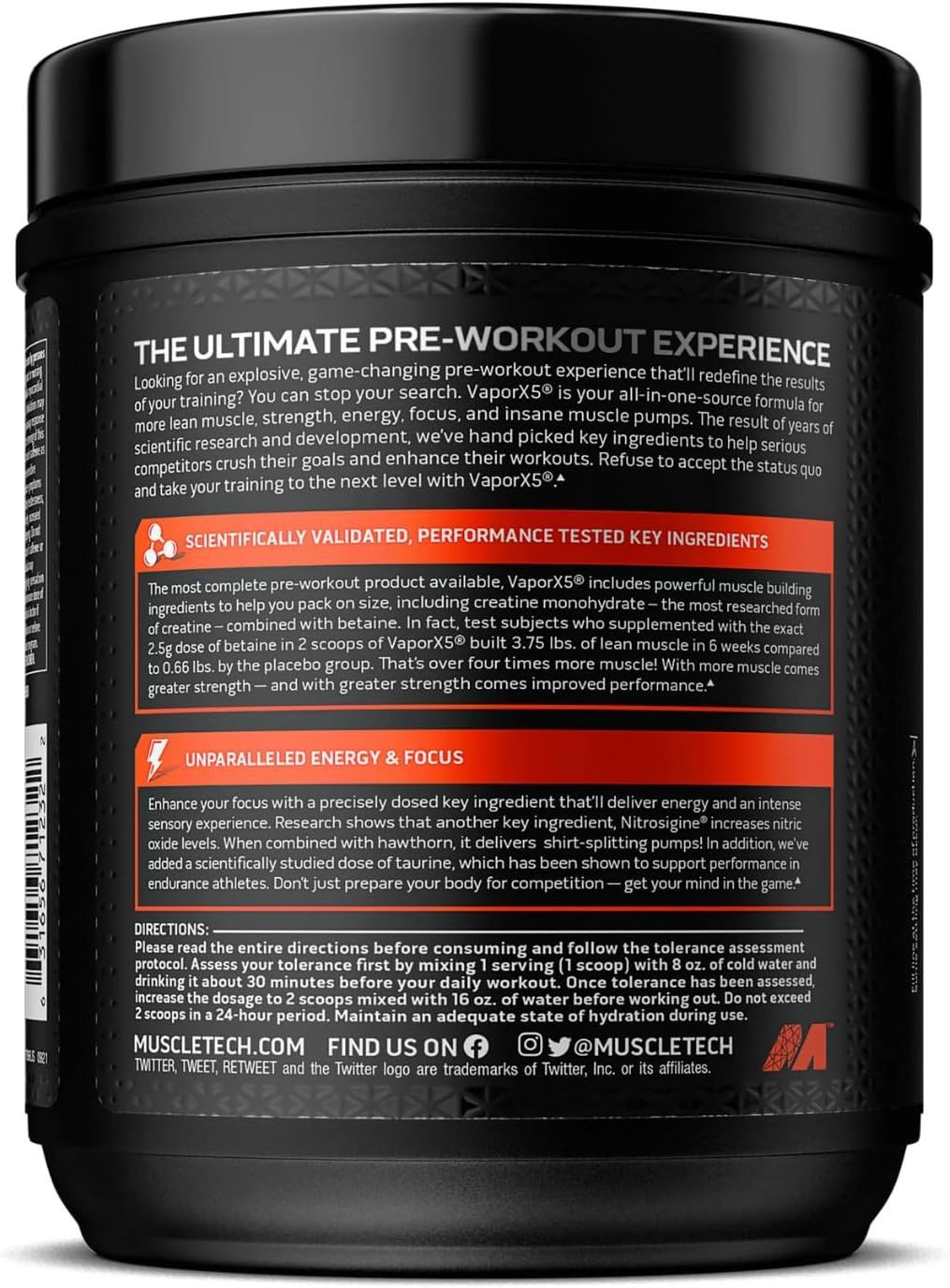 MuscleTech Vapor X5 Pre-Workout Powder for Peak Performance
