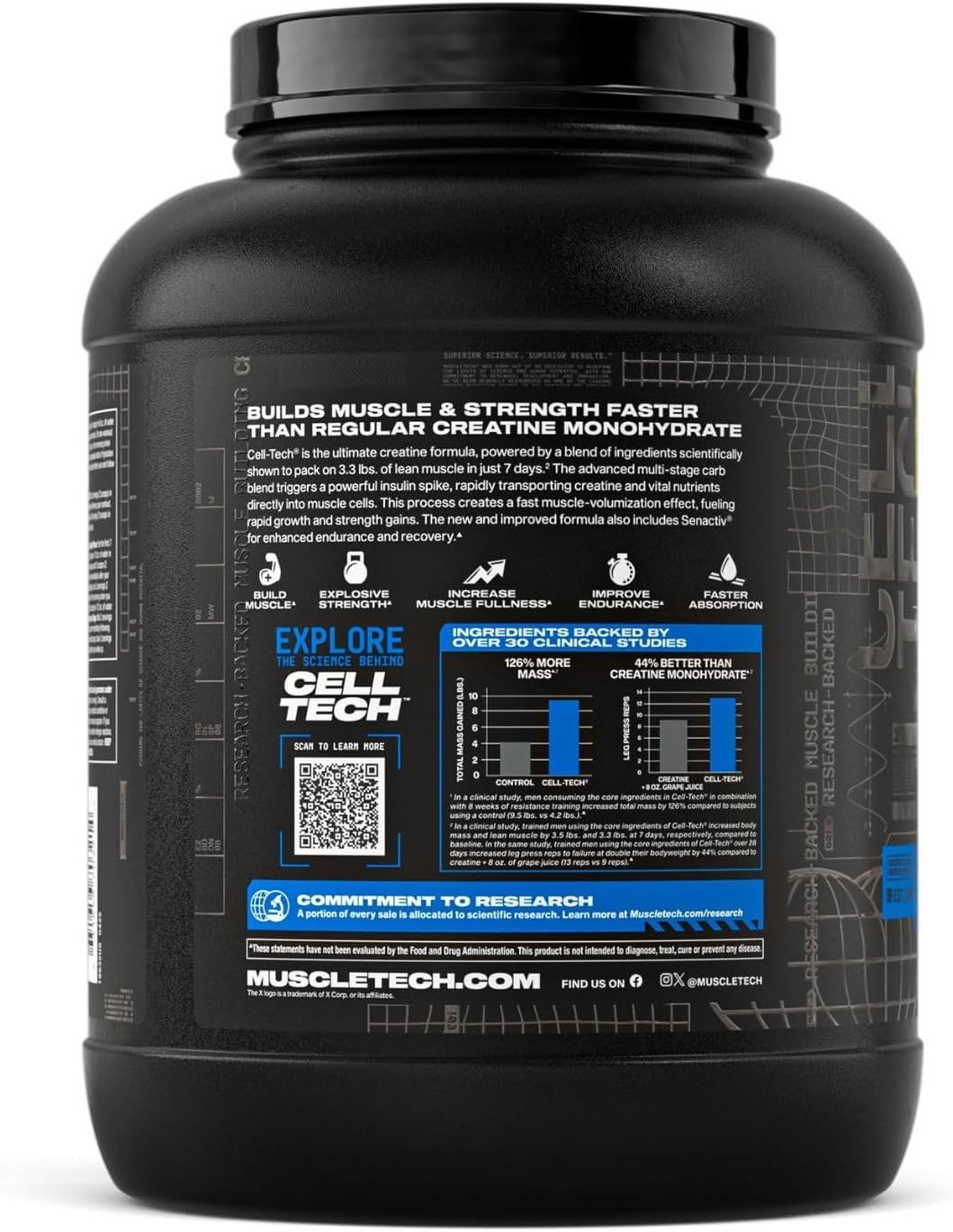 MuscleTech Cell-Tech Creatine Powder - Post Workout Recovery Drink (2630g)