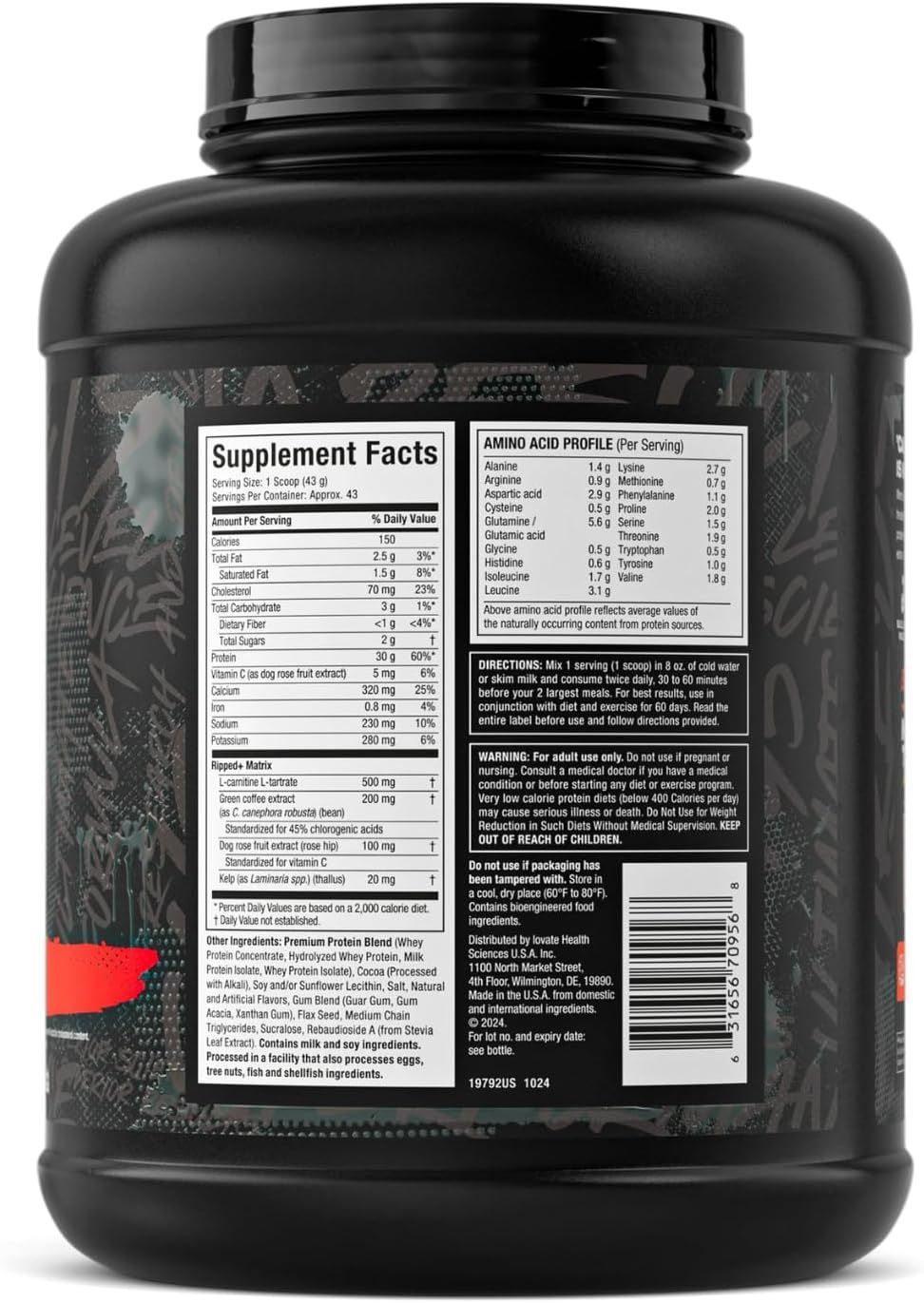 MuscleTech Nitro-Tech Ripped Whey Protein - 30g Protein, Lean Muscle & Weight Management - Chocolate