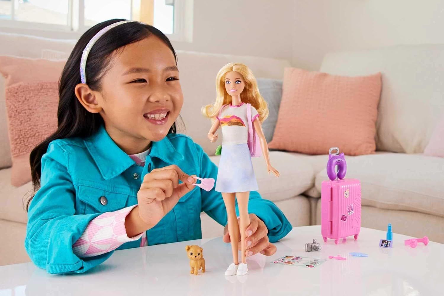 Barbie Malibu Travel Set with Puppy & 10+ Accessories