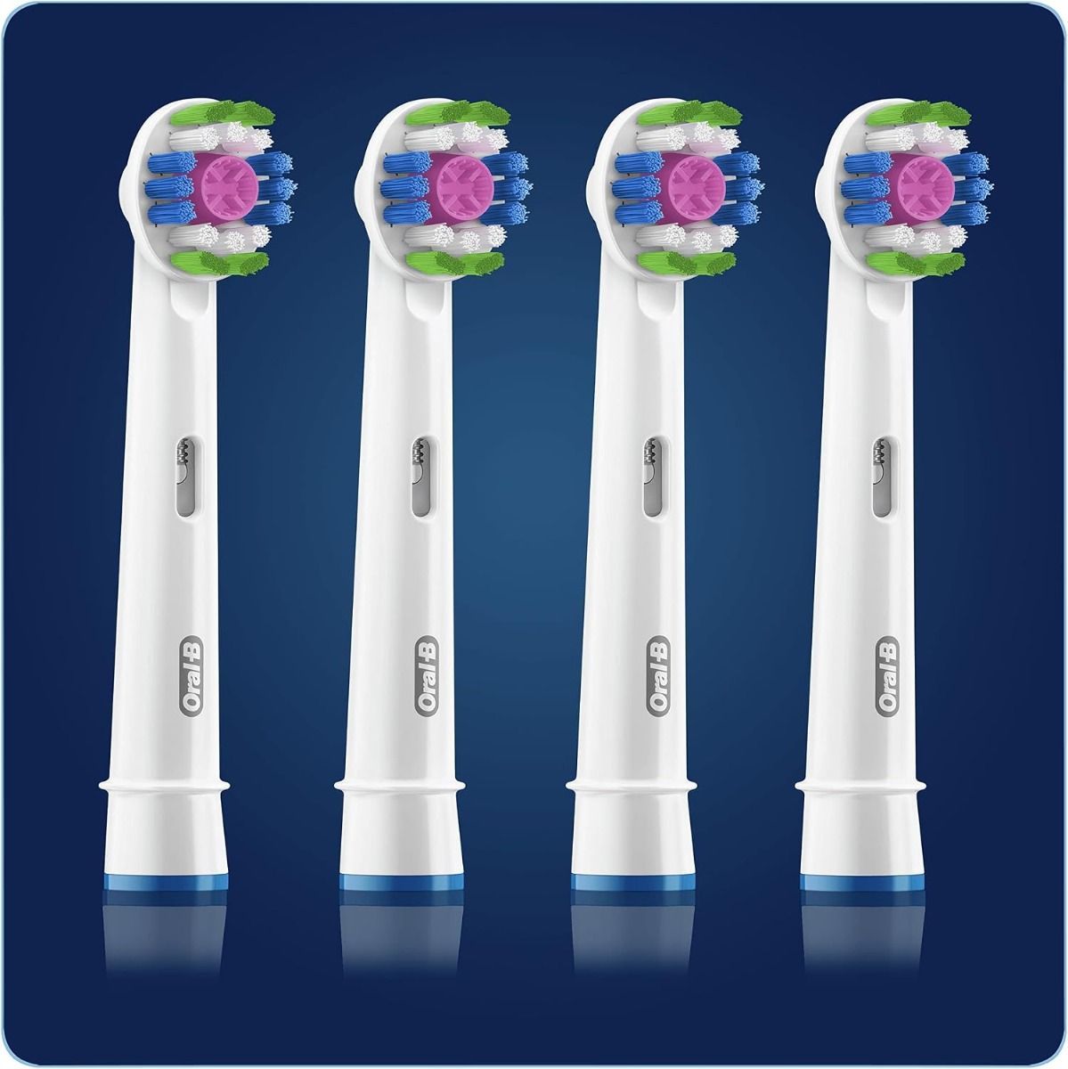 Oral-B 3D White Electric Toothbrush Replacement Heads, White, 4-Pack - CleanMaximiser Whitening Cup