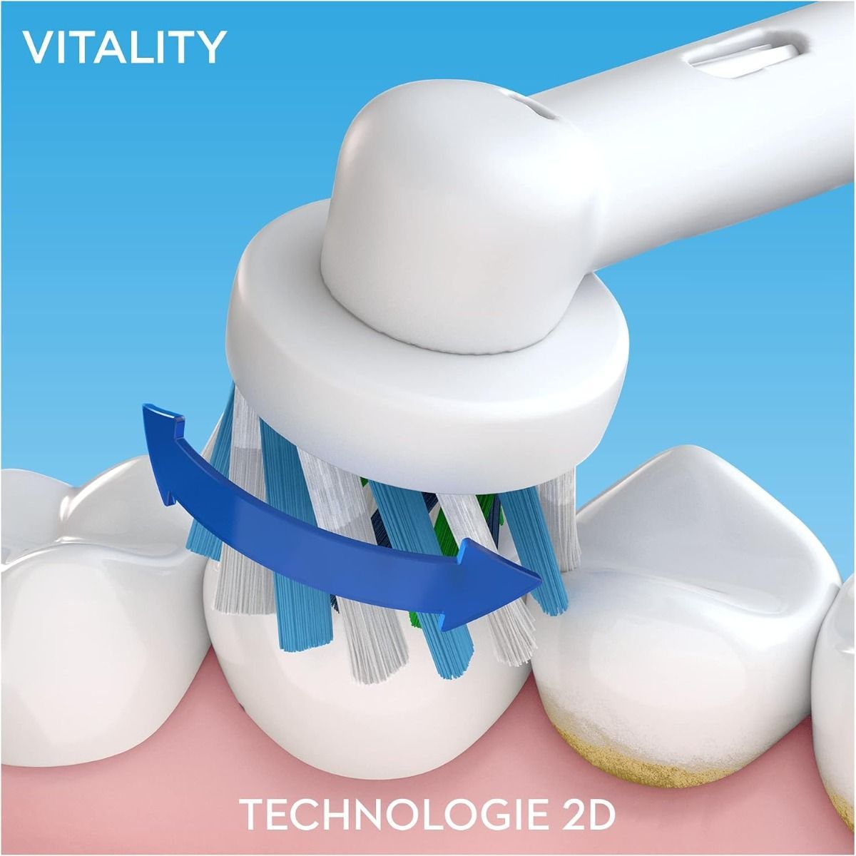 Oral-B Vitality 100 Electric Rechargeable Toothbrush, White - 2D Oscillating & Rotating Cleaning