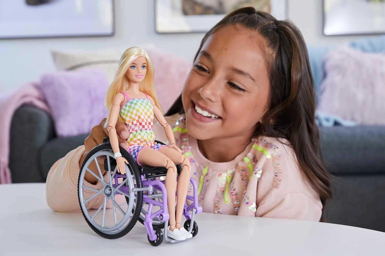 Barbie Fashionistas Doll #194: Inclusive Doll with Wheelchair & Ramp, Rainbow Style