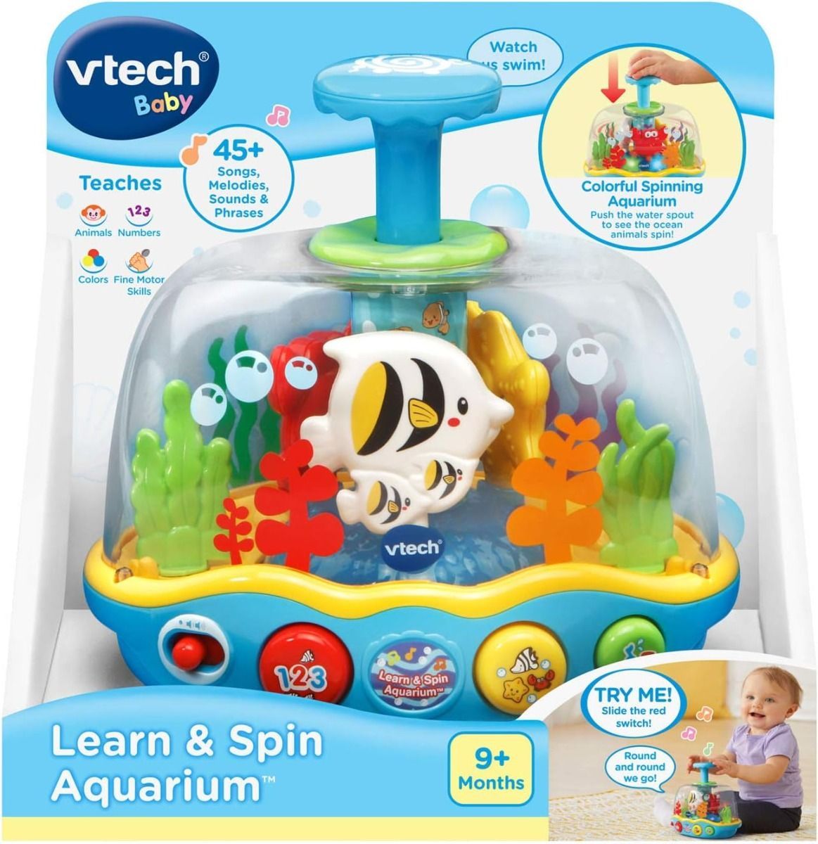 VTech Learn and Spin Aquarium, Interactive Musical Ocean Toy for Toddlers, Educational Toy