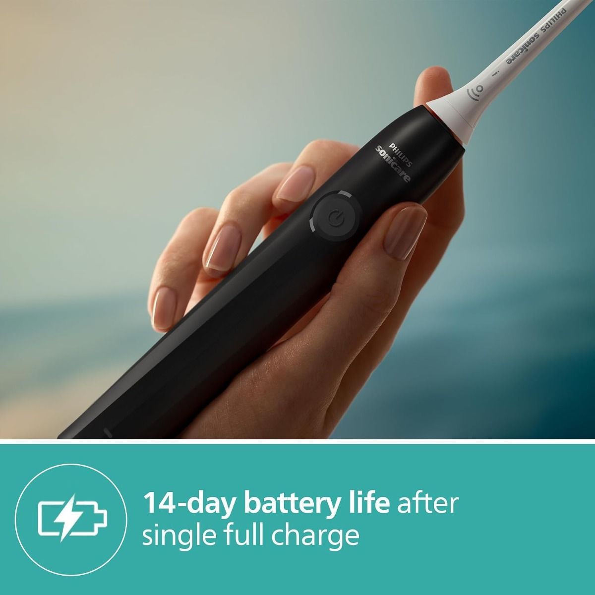 Philips Sonicare 2000 Series Electric Toothbrush HX4021/02, Black - Sonic Tech, 2 Intensity Settings