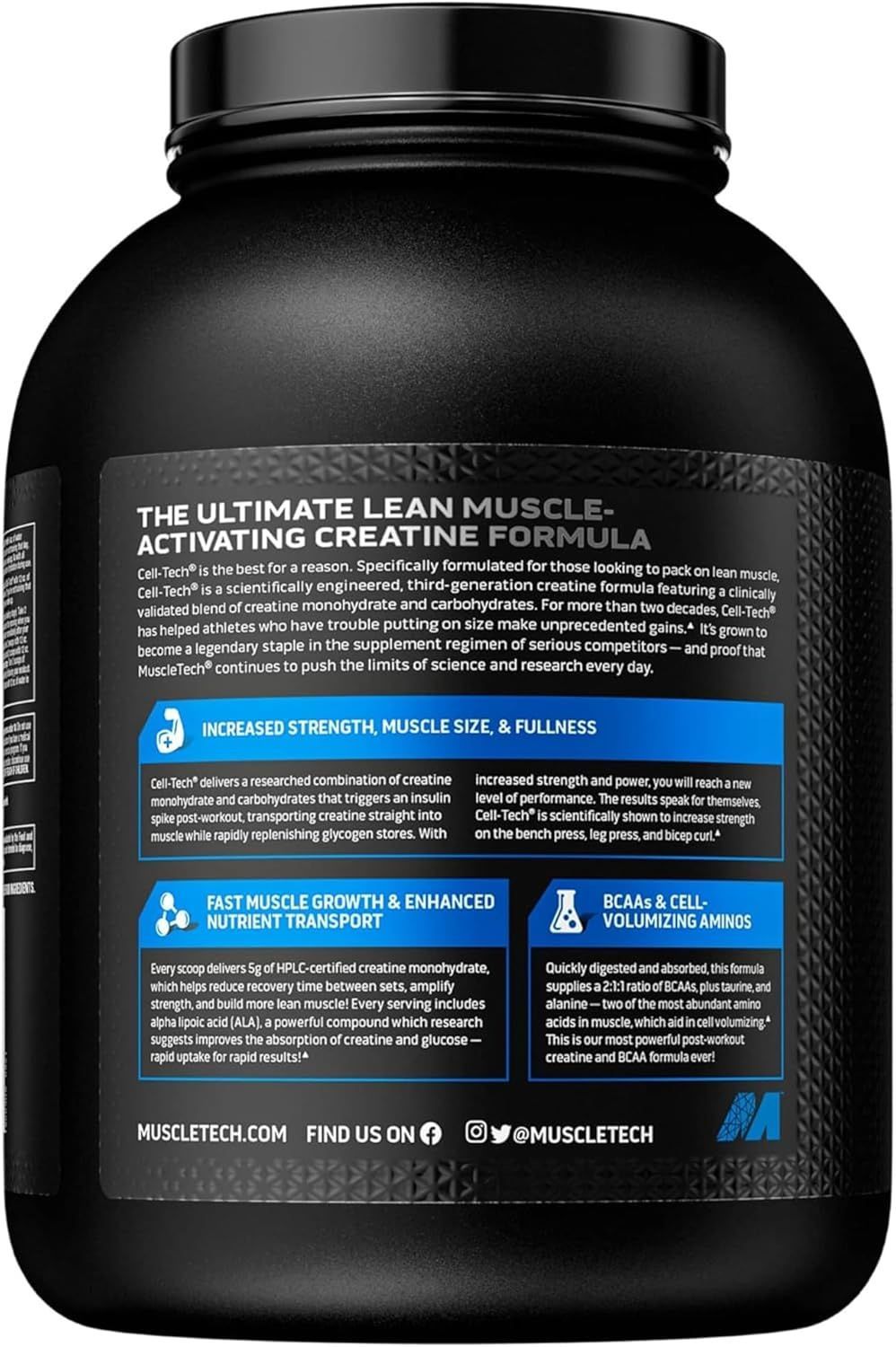 MuscleTech Cell Tech Creatine Powder - Ultimate Muscle Builder & Recovery, Fruit Punch, 6 lbs