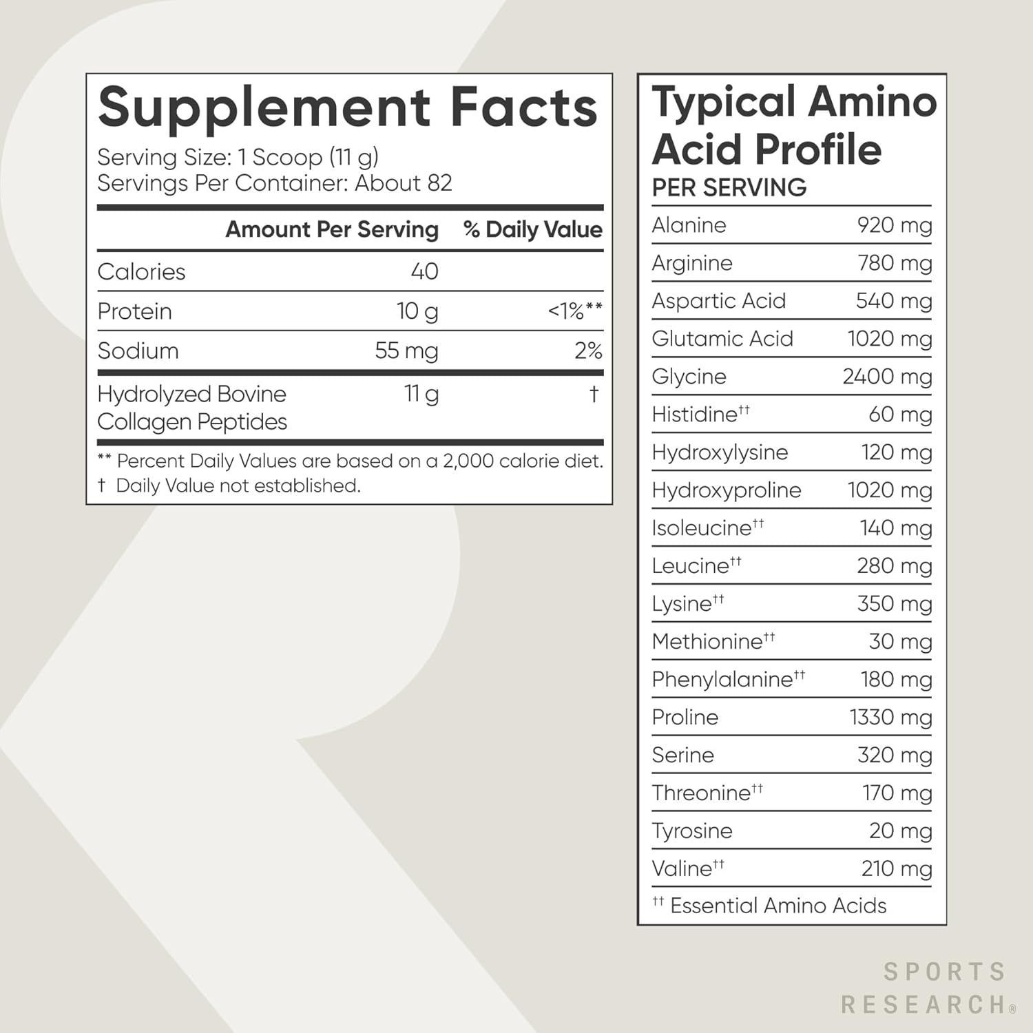 Sports Research - Grass-Fed Collagen Peptides Powder, 32oz - Paleo & Non-GMO