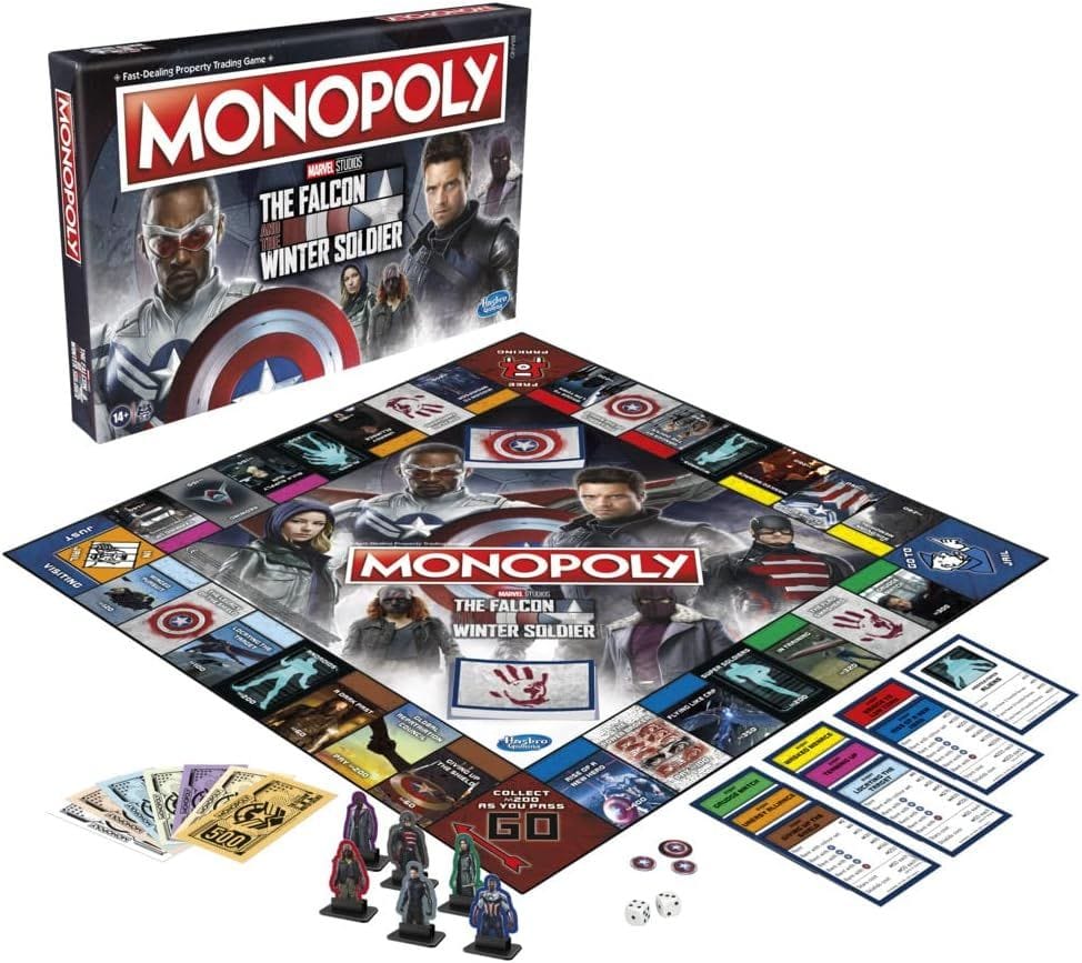Monopoly: Marvel Studios' The Falcon and the Winter Soldier Edition Board Game, Strategy Game  14 Years and Up, 2-6 Players