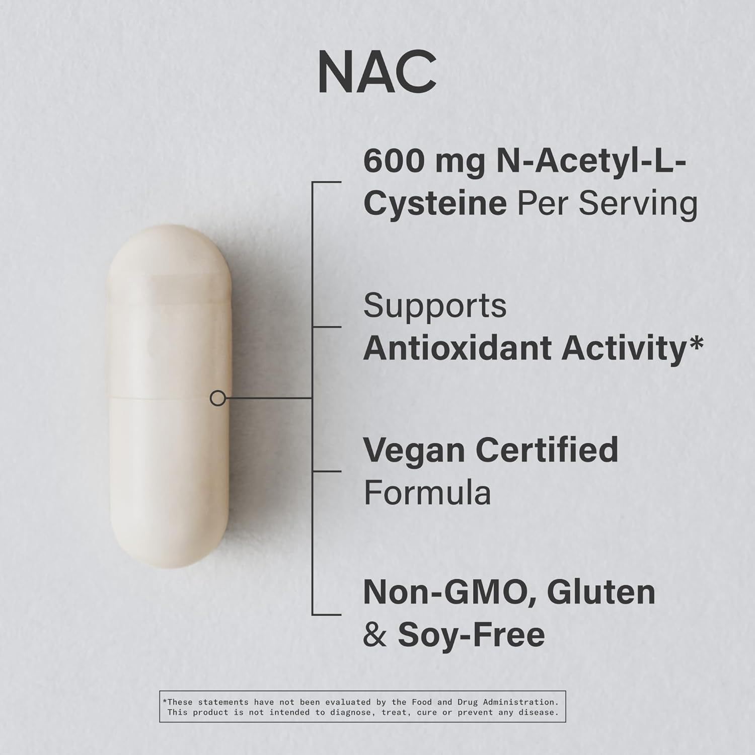 Sports Research Vegan NAC Supplement 600mg - Antioxidant & Immune Support