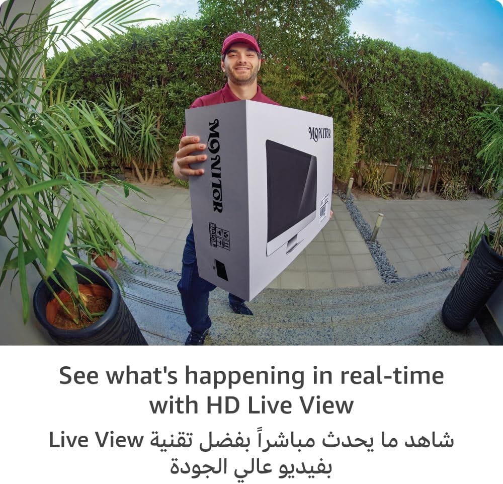 Ring Battery Video Doorbell Plus, 1536p HD Head-to-Toe Video, Colour Night Vision, Wireless Smart Security Camera with Two-Way Talk