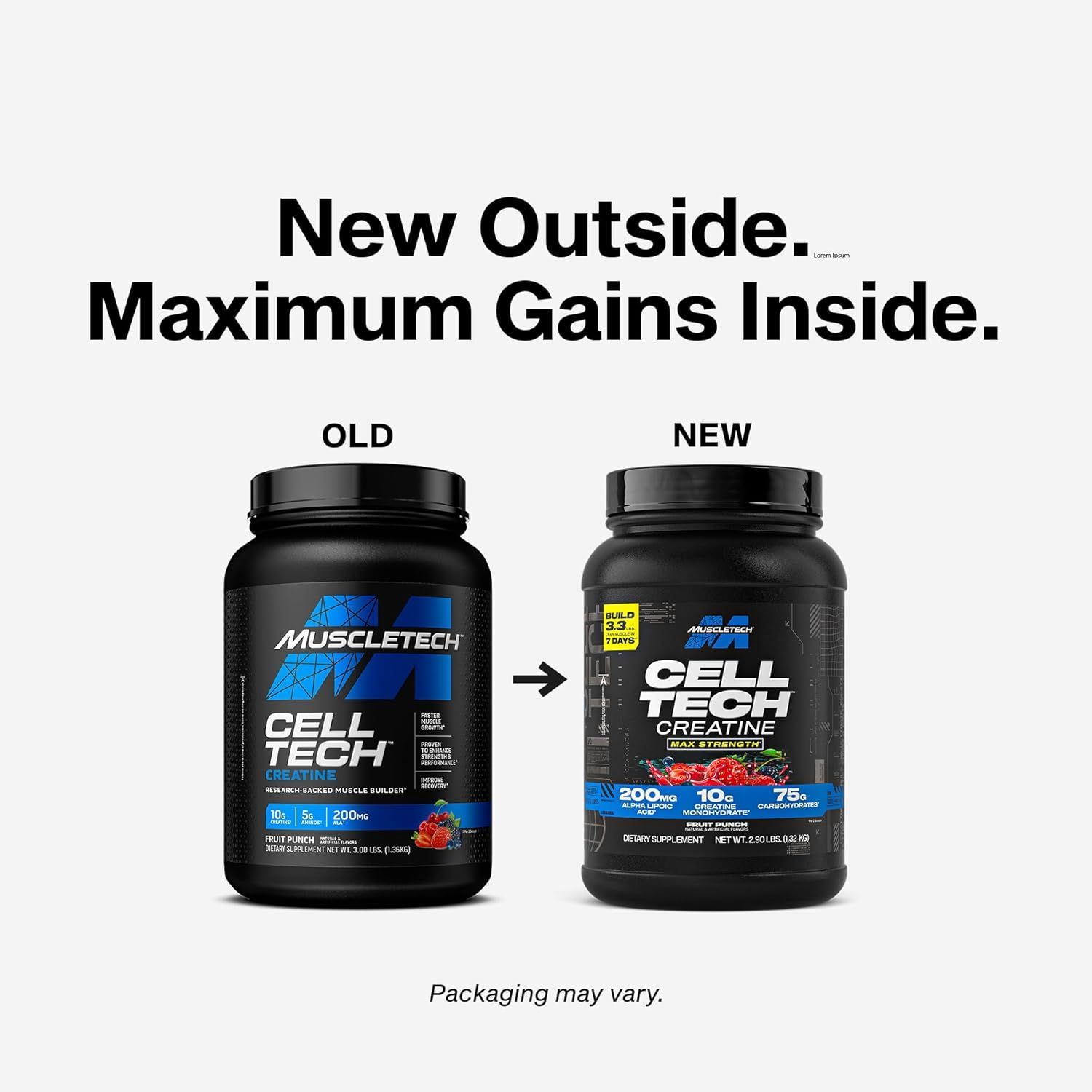 MuscleTech Cell Tech - Premium Creatine Muscle Builder, 3 lbs