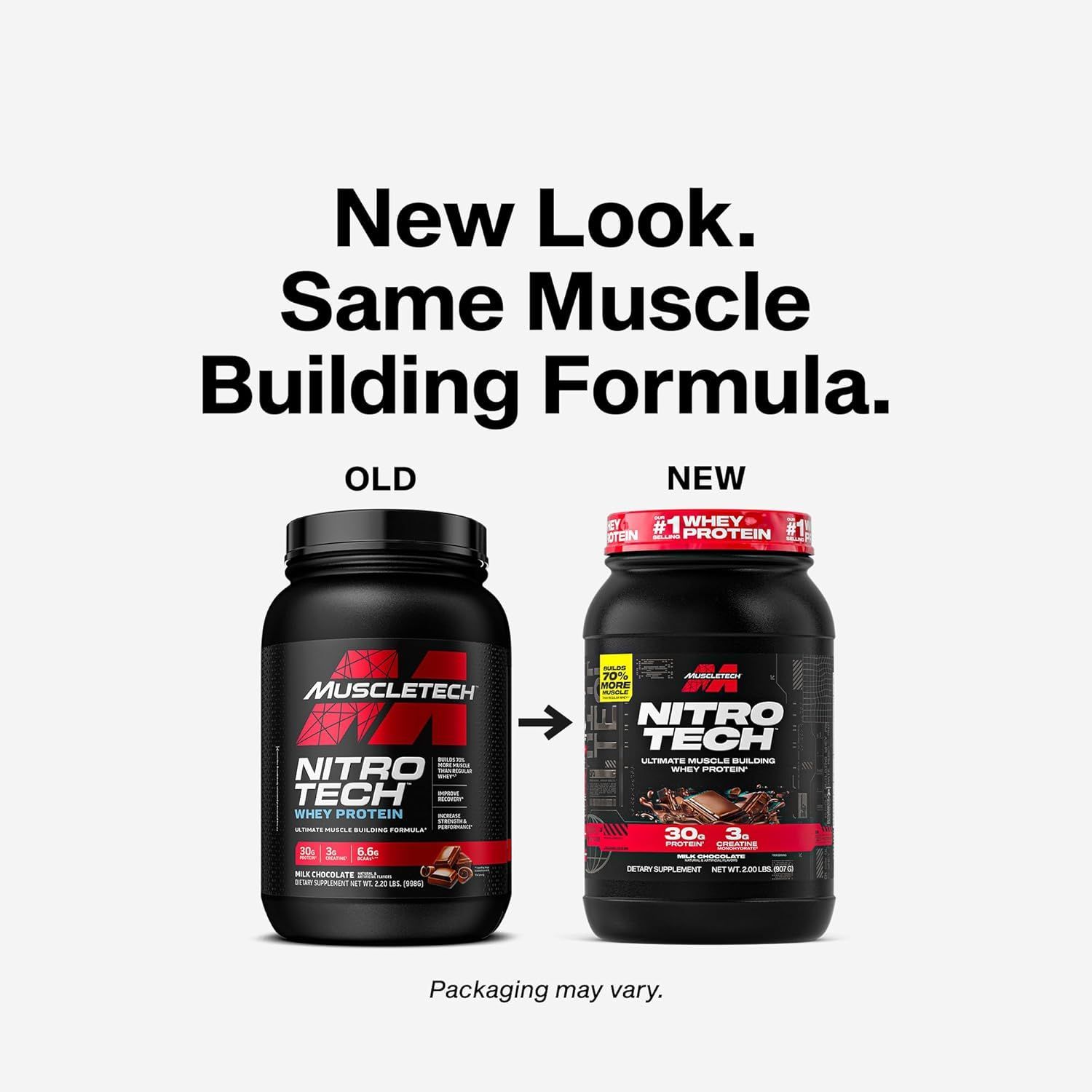 MuscleTech Nitro-Tech Whey Protein Isolate & Peptides - 30g Protein, 3g Creatine