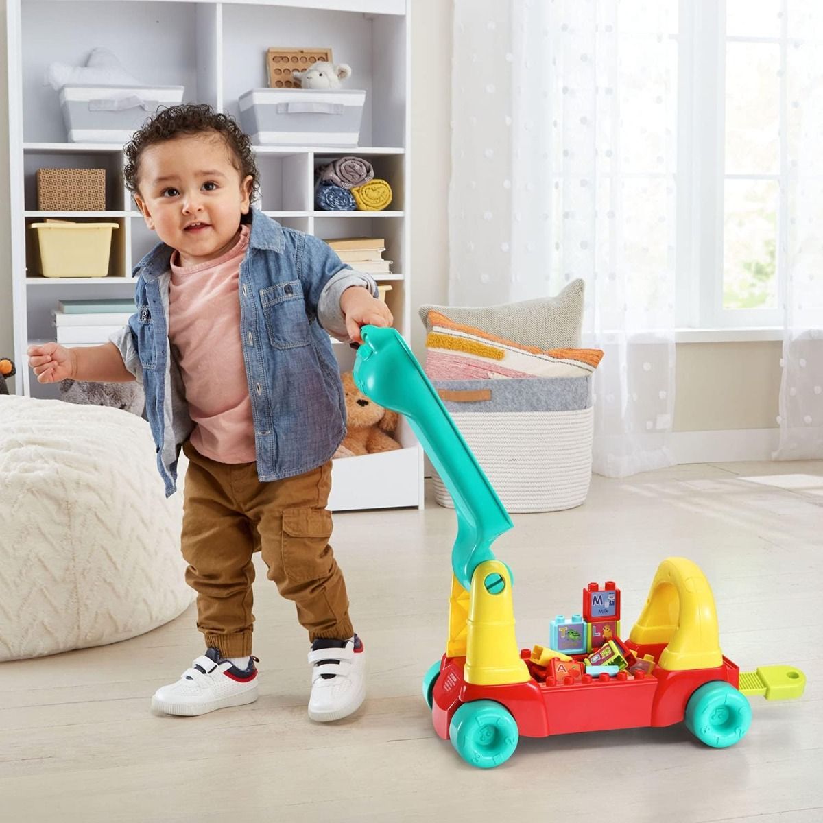 VTech 4-in-1 Letter Learning Train, Red - Interactive Ride-On Toy with Alphabet Blocks