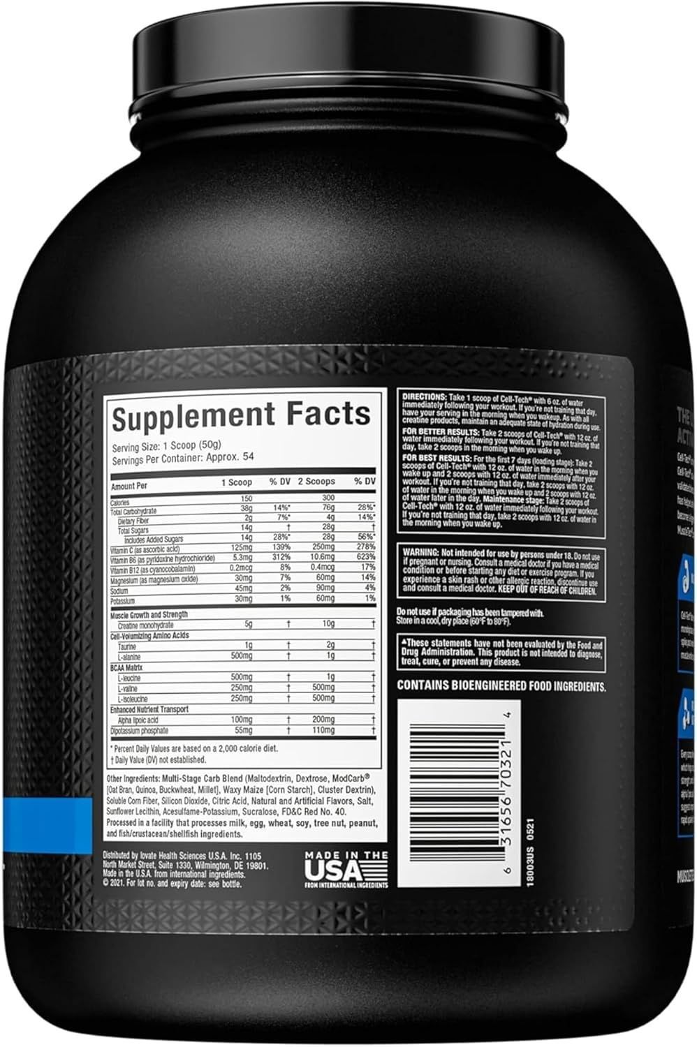 MuscleTech Cell Tech Creatine Powder - Ultimate Muscle Builder & Recovery, Fruit Punch, 6 lbs