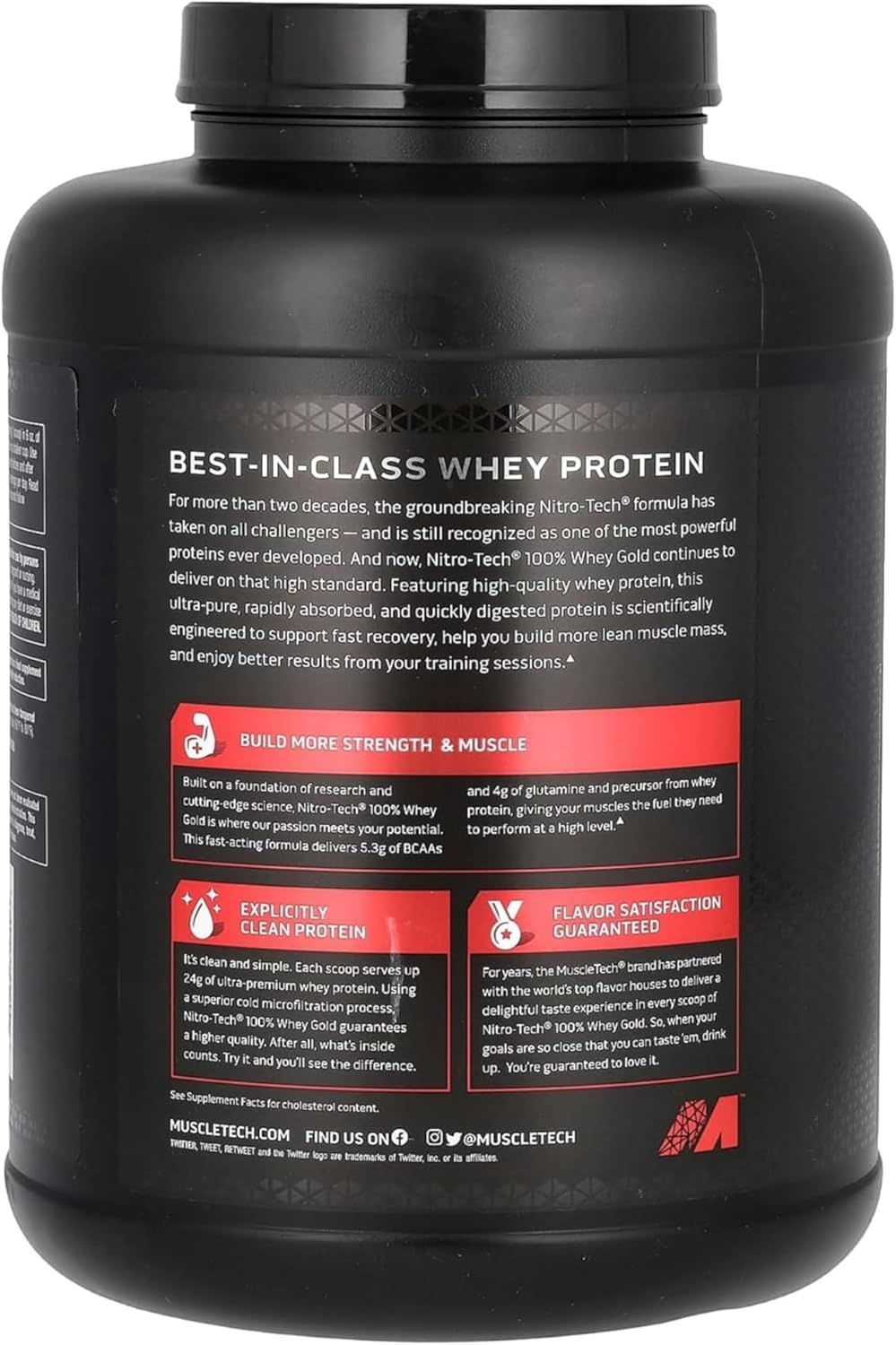 Muscletech Nitro-Tech Whey Protein: Ultimate Muscle Builder, Strawberry Flavor, 30g Protein