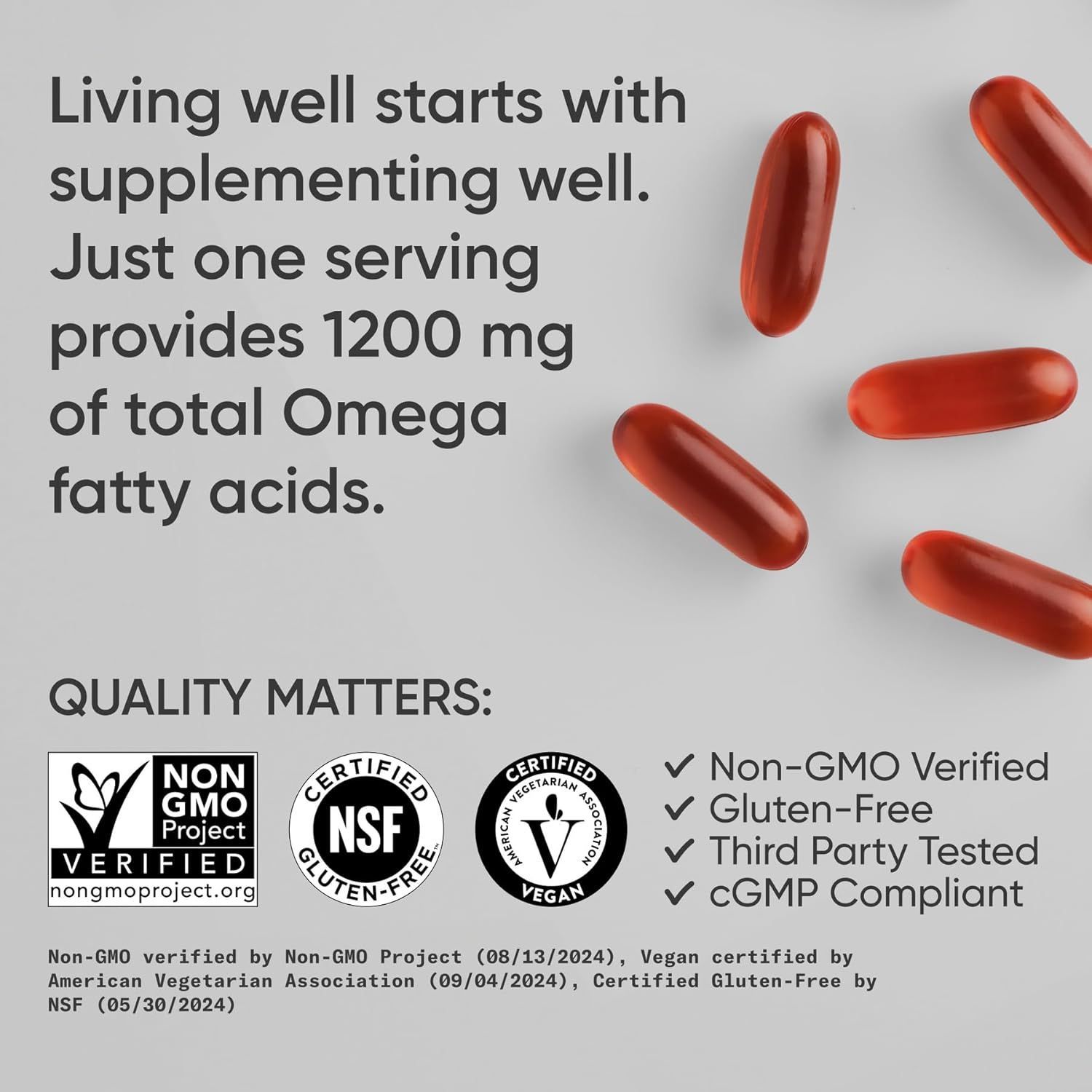 Sports Research Vegan Omega 3-6-7-9 - 1200 mg Multi-Spectrum Fatty Acids
