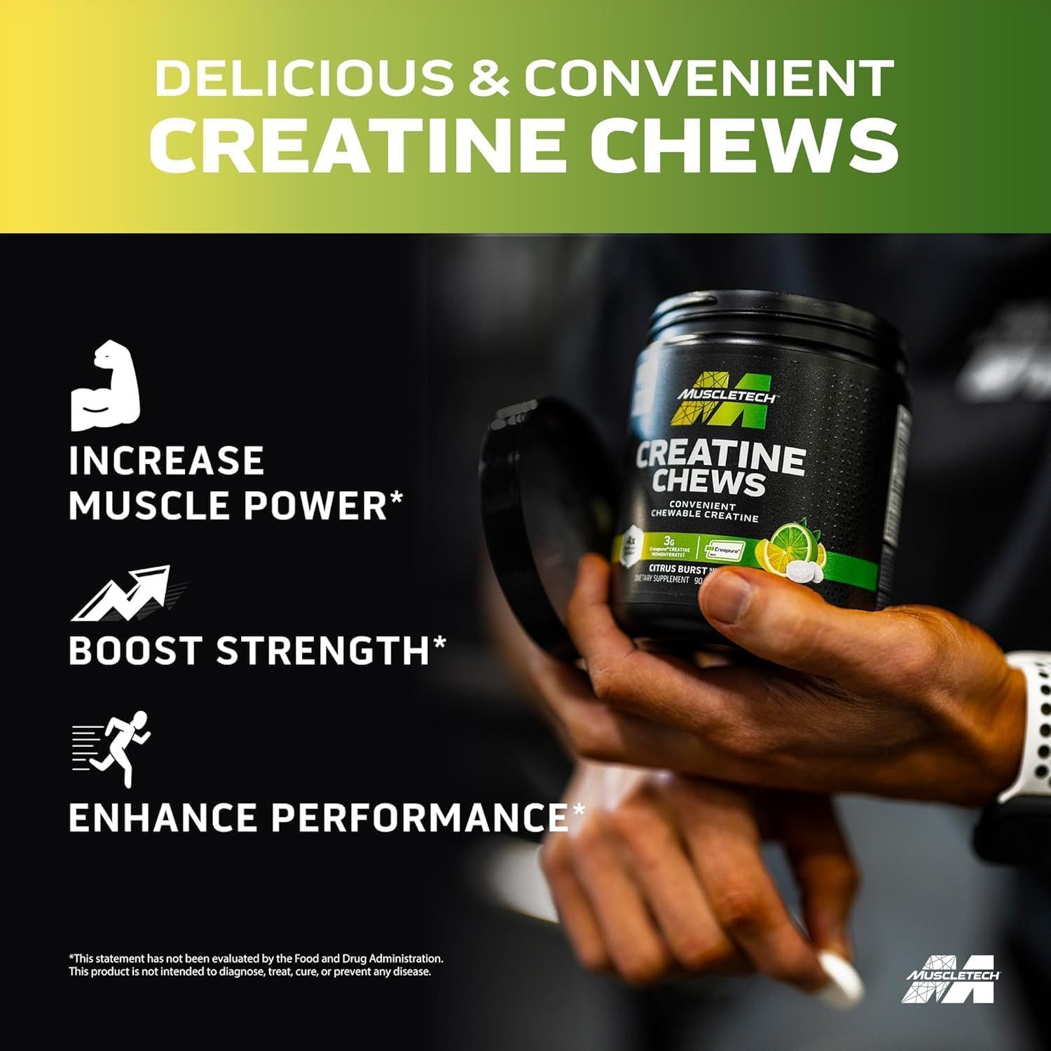 Muscletech Creatine Chews - Creapure Monohydrate for Muscle & Energy Boost