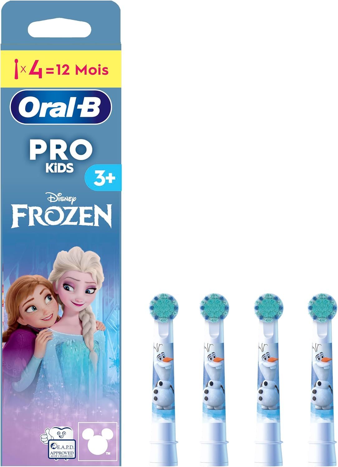 Oral-B Pro Kids Electric Toothbrush Replacement Heads, Disney Frozen Edition, Extra Soft, 4-Pack
