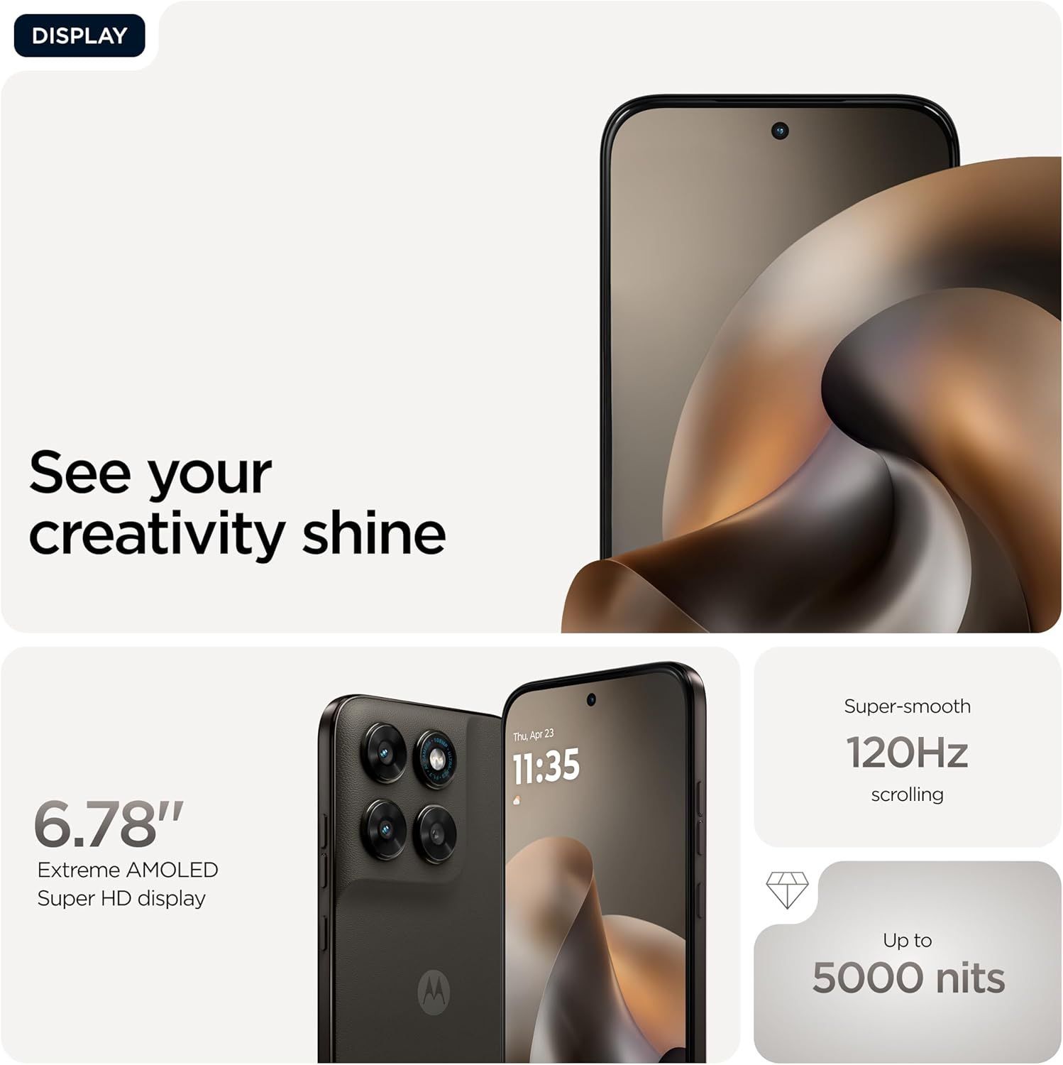 موتورولا Moto G77 5G - كاميرا 108 ميجابكسل، سعة 256 جيجابايت، شاشة أموليد 120 هرتز | أسود