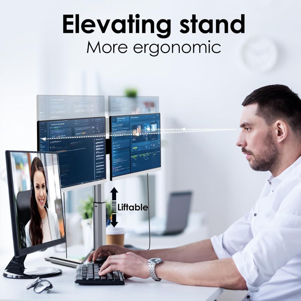 V2COM 15.6'' Portable Triple Monitor - Ultra-Thin IPS Screen Extender, Narrow Border, Compatible with Mac, Windows, Chrome - Z2