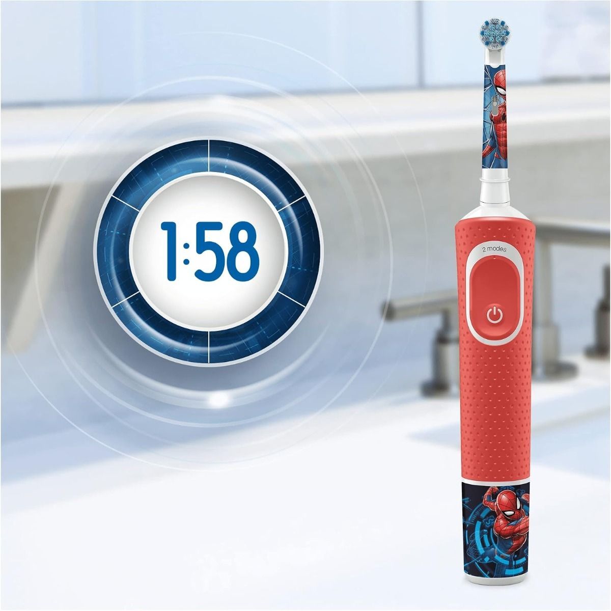 Oral-B Kids Spiderman Electric Toothbrush Replacement Heads, Soft Bristles for Children, 4-Pack