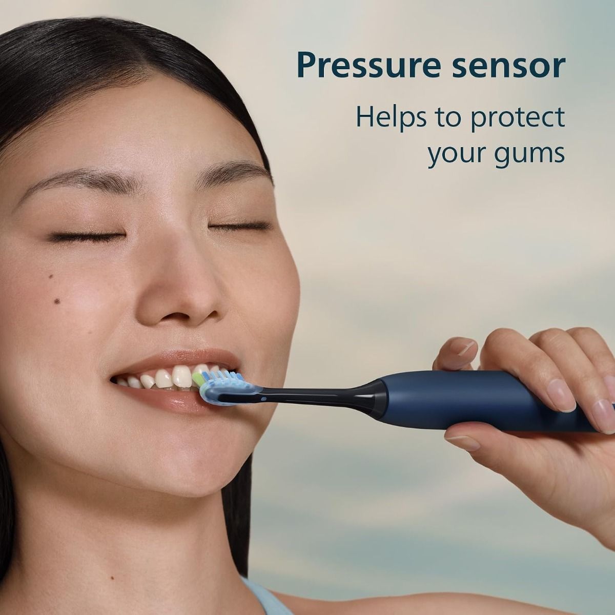 Philips Sonicare 5500 Series Electric Toothbrush HX7113/04, Navy Blue - 2 Settings, Pressure Sensor
