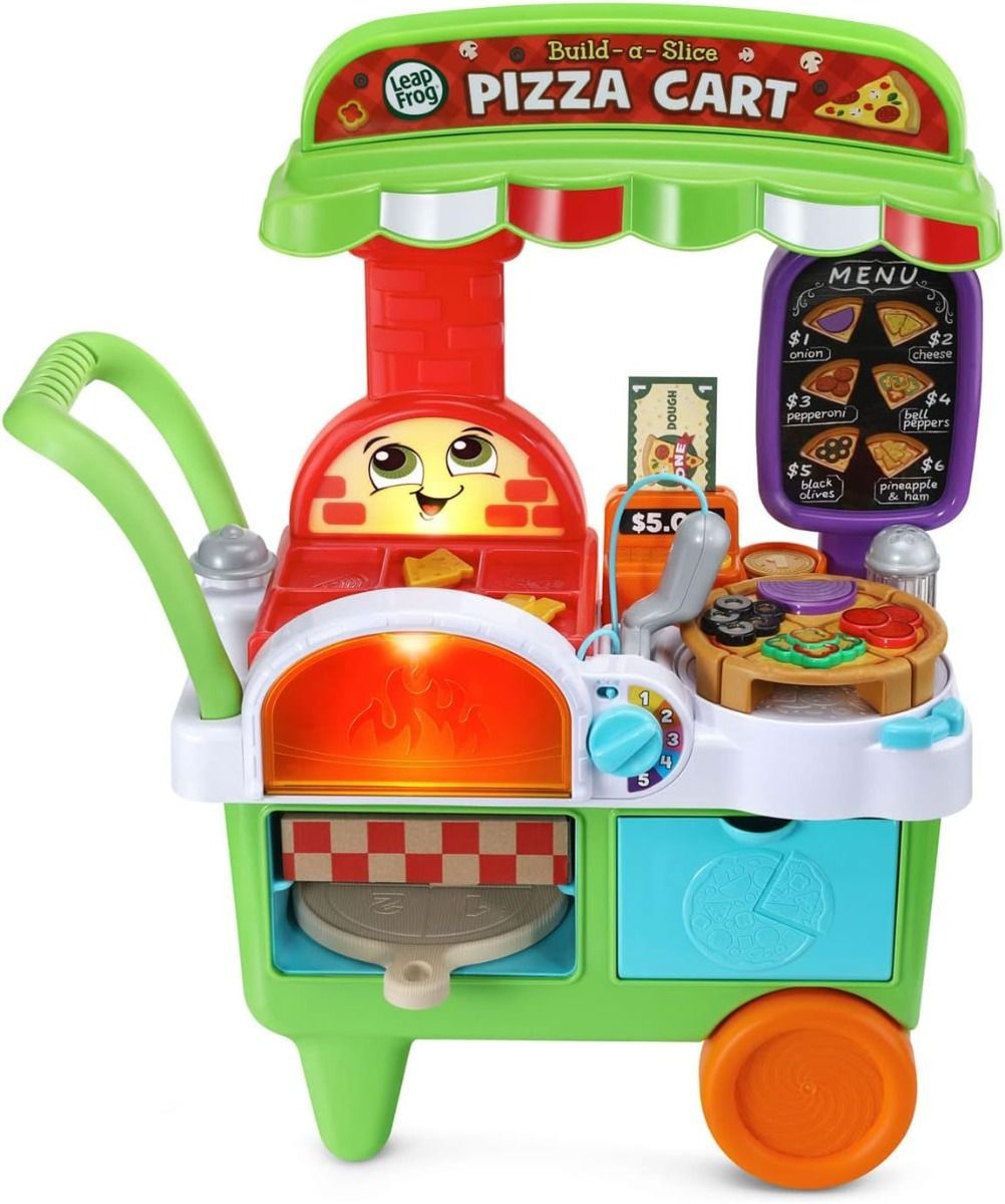 LeapFrog Build-a-Slice Pizza Cart - Educational Interactive Pretend Play Food Set