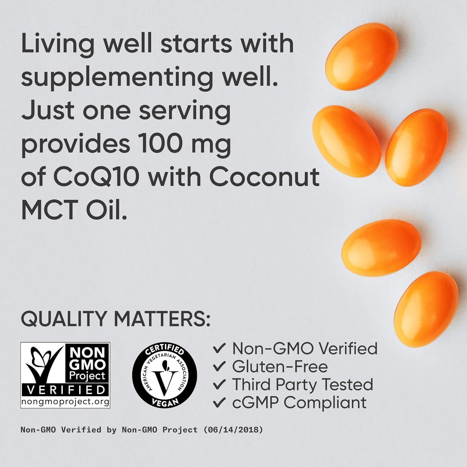 Sports Research CoQ10 with BioPerine & Coconut Oil - 100mg, 120 Veggie Softgels