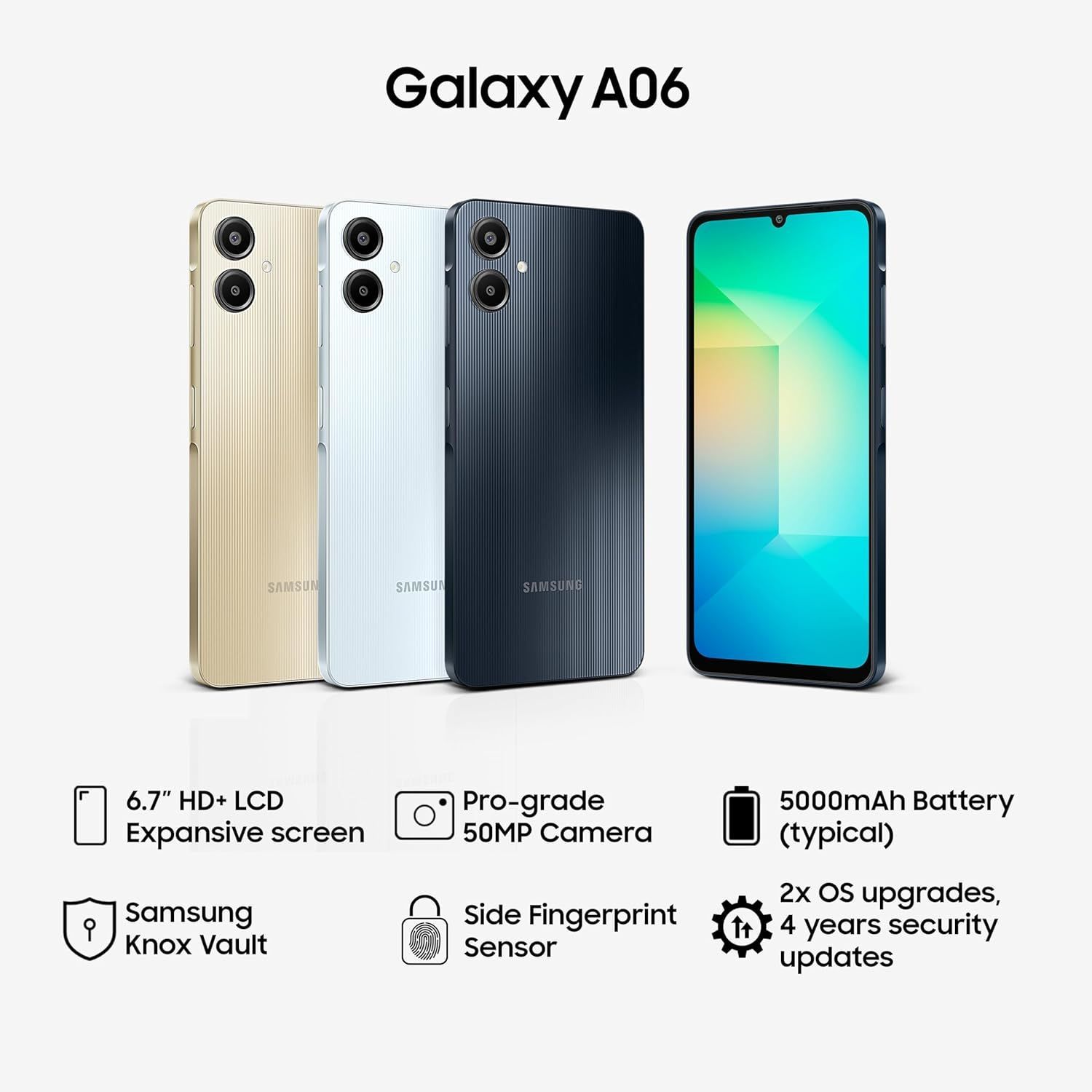 Samsung Galaxy A06 LTE - 4GB RAM, 64GB Storage, 50MP Camera | Black