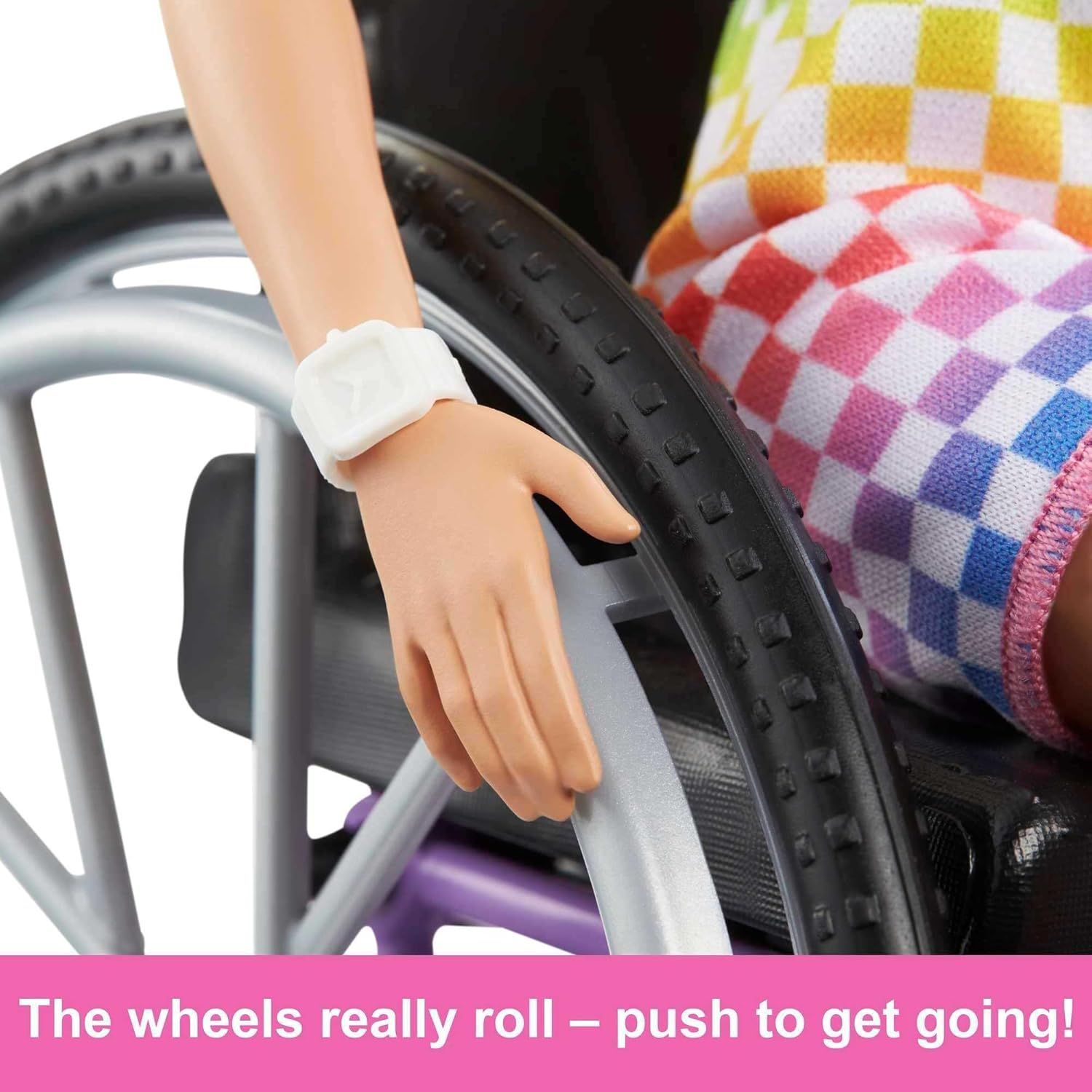 Barbie Fashionistas Doll #194: Inclusive Doll with Wheelchair & Ramp, Rainbow Style