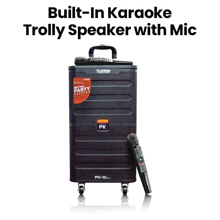 Platinum PK10 Built-In Karaoke Trolly Speaker 
