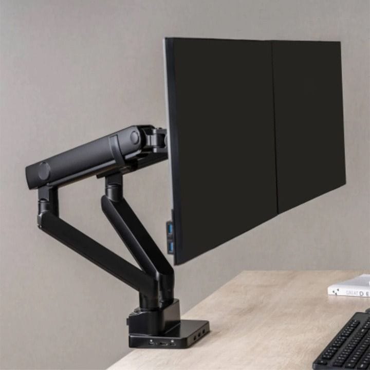 Epic Gamers Stealth Dual Monitor Arm – Monitor Mount with Docking Station | Black – EG-SDMA-B