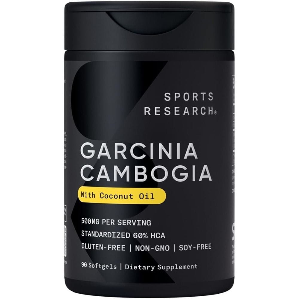 Sports Research Premium Garcinia Cambogia Extract with Extra Virgin Coconut Oil | 90 Softgels