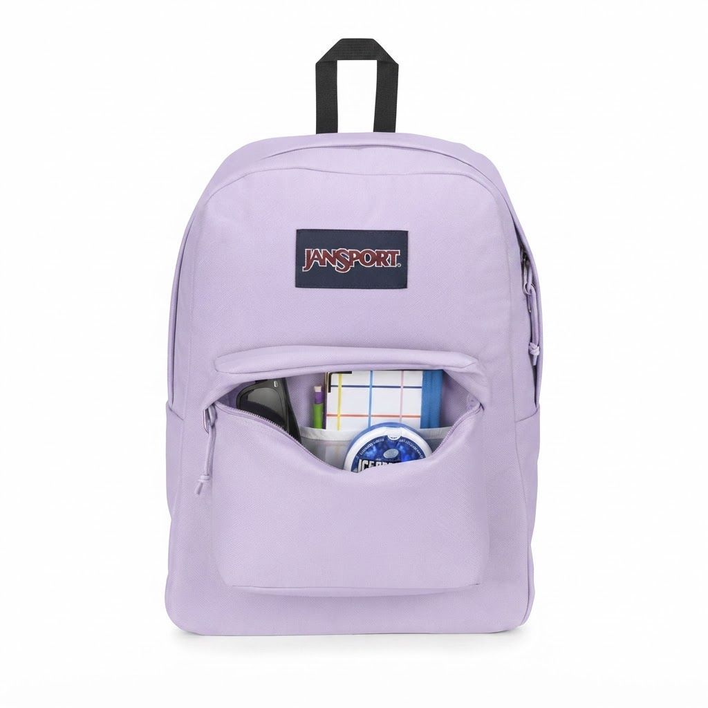 JanSport SuperBreak Day Pack Iconic Lightweight Backpack for School, Travel, and Everyday Use 1 Large Main, 1 Front Utility Pocket