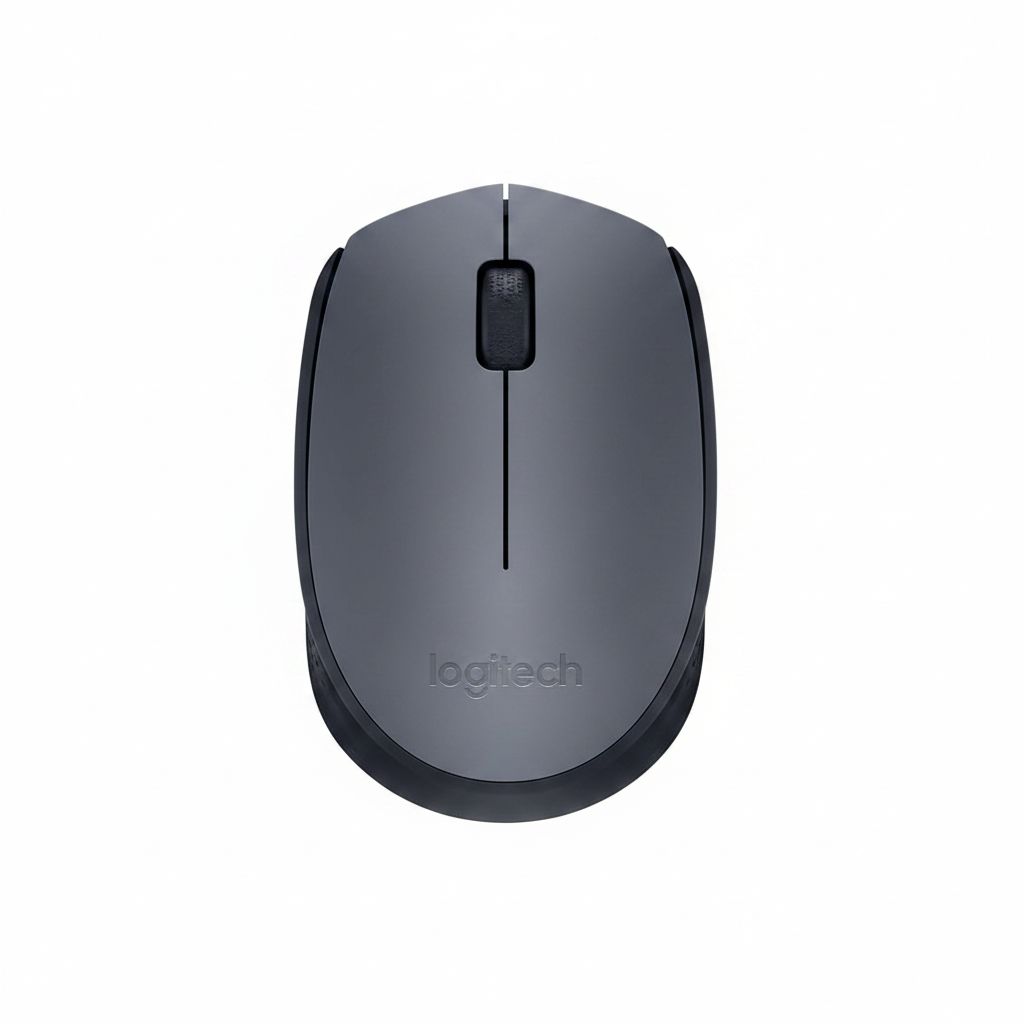 Logitech M170 Wireless Mouse, 2.4 GHz, USB Mini Receiver, Optical Tracking, 12-Month Battery Life, Ambidextrous Design - Black