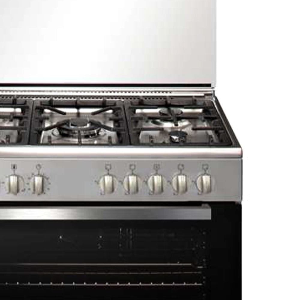 Akai 90x60cm Freestanding Gas Cooking Range, 5 Burners, Gas Oven & Grill, Turbo Fan, Turnspit, Full Safety | Inox - AGC-9060L