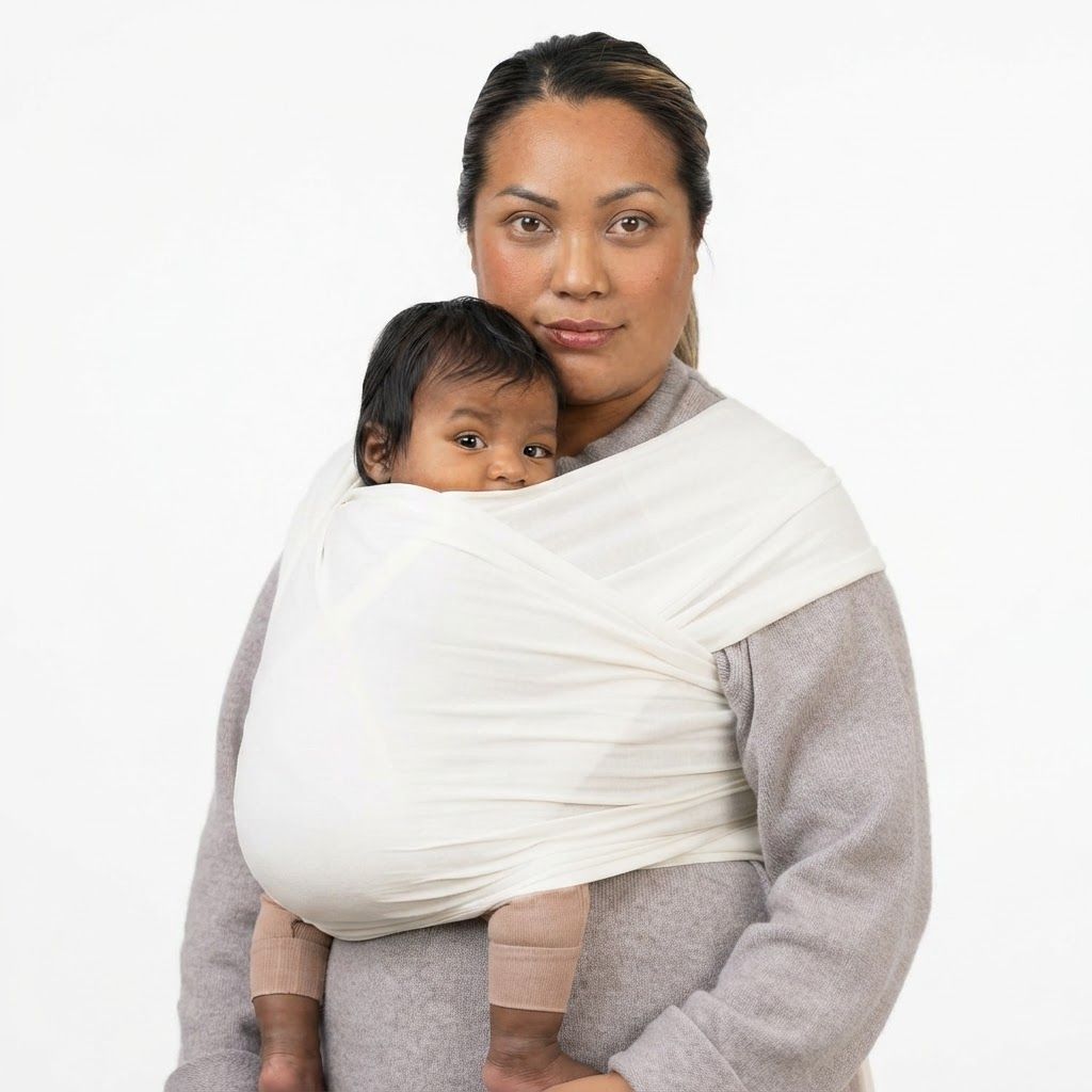 Ergobaby Aura Baby Wrap 0-12 Months, Breathable And Lightweight Design, Custom Fit, Sustainably Source Fabric - Cream
