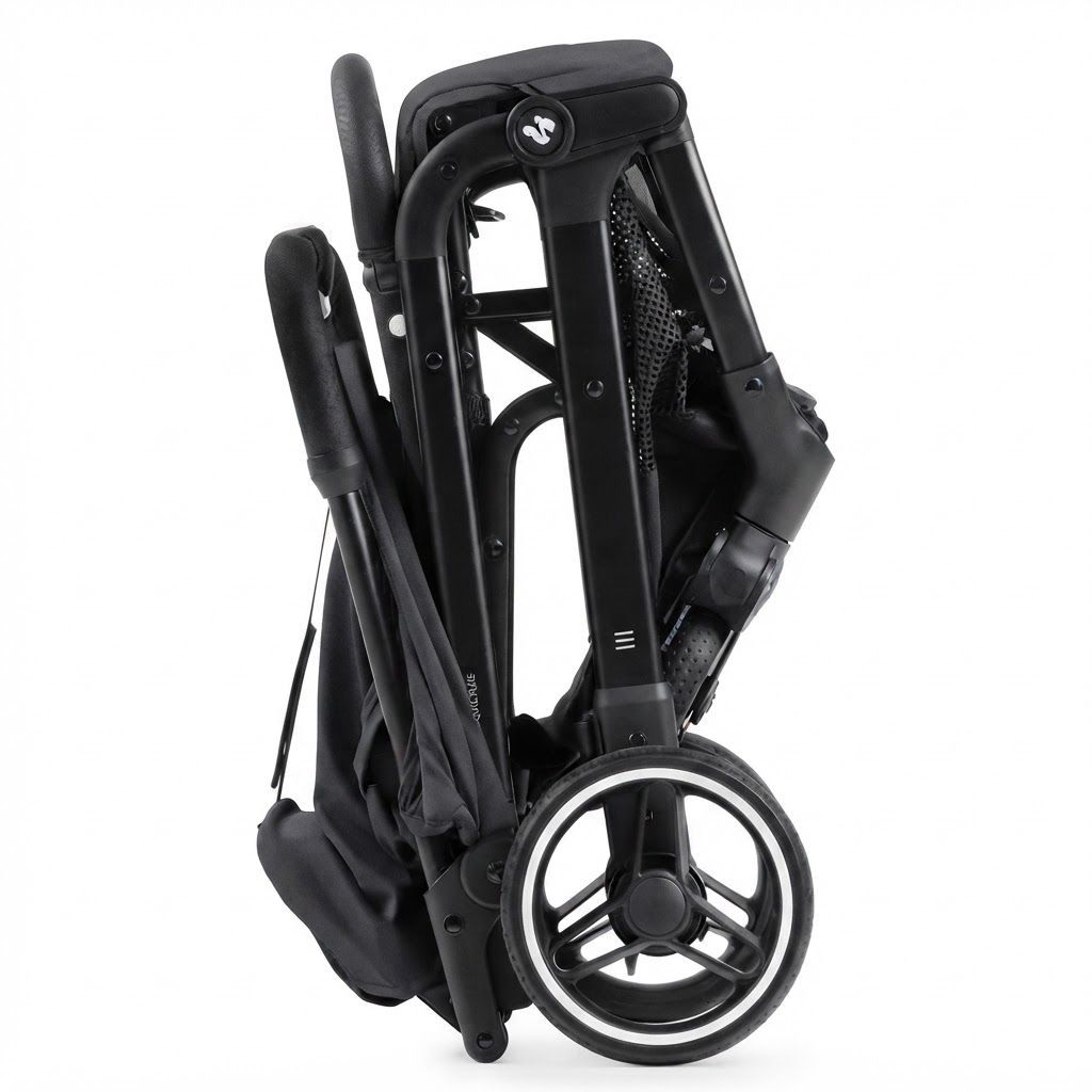 Hauck Travel N Care Plus Travel Buggy Lightweight Foldable Pushchair with Reclining Function, UV Protection, Sturdy Yet Portable Design for Busy Airports and City Streets | Black