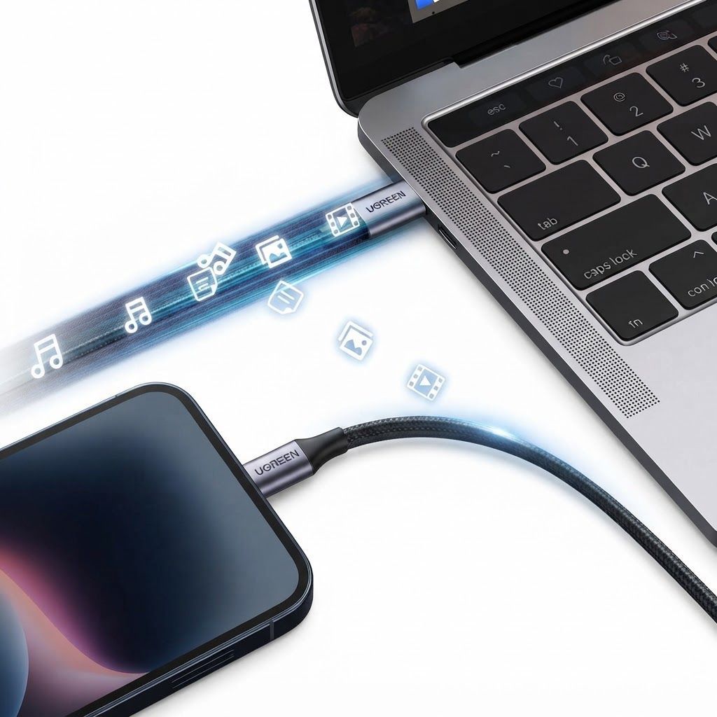 UGREEN USB C to Lightning Cable 2M MFi Certified Fast Charging Braided Cord PD 20W Charger for iPhon