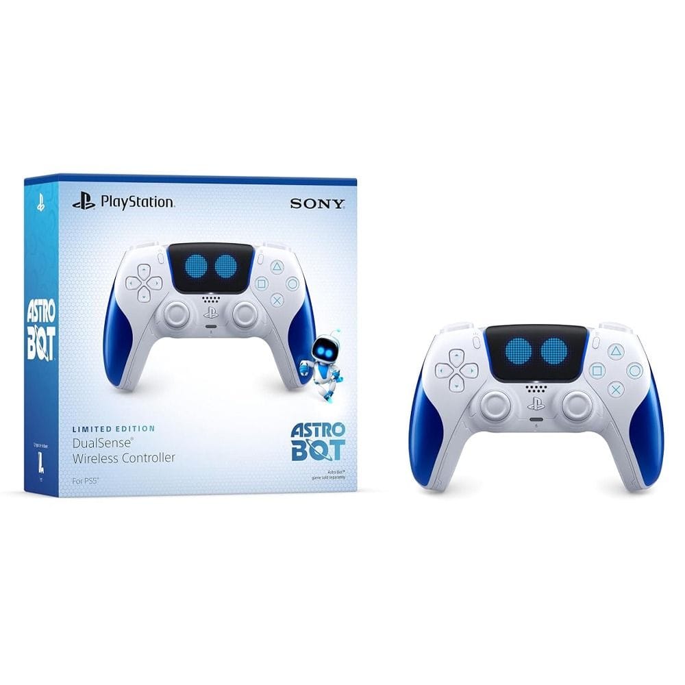 Sony DualSense Astro Bot Limited Edition Wireless PS5 Controller, Haptic Feedback, Adaptive Triggers, Built-In Mic | White/Blue - 711719023524