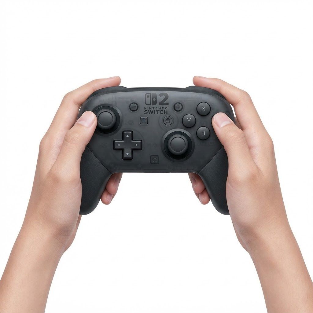 Nintendo Switch 2 Pro Controller, Wireless Bluetooth Gamepad, HD Rumble 2, Motion Controls, GameChat C Button & amiibo Support | 45496321475