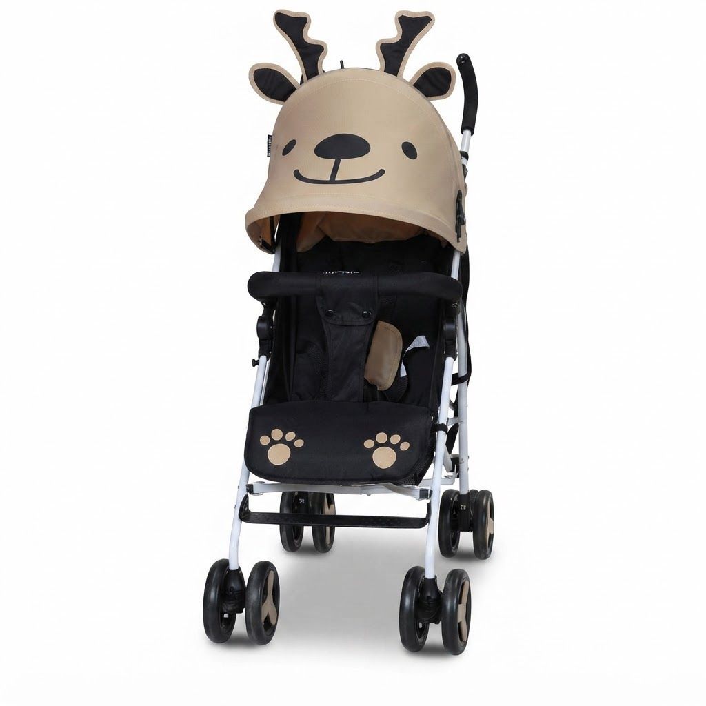 Nurtur Luca Lightweight Stroller - Compact Foldable Baby Carriage with 5-Point Safety Harness Sand, 26 lbs, 0-36 Months