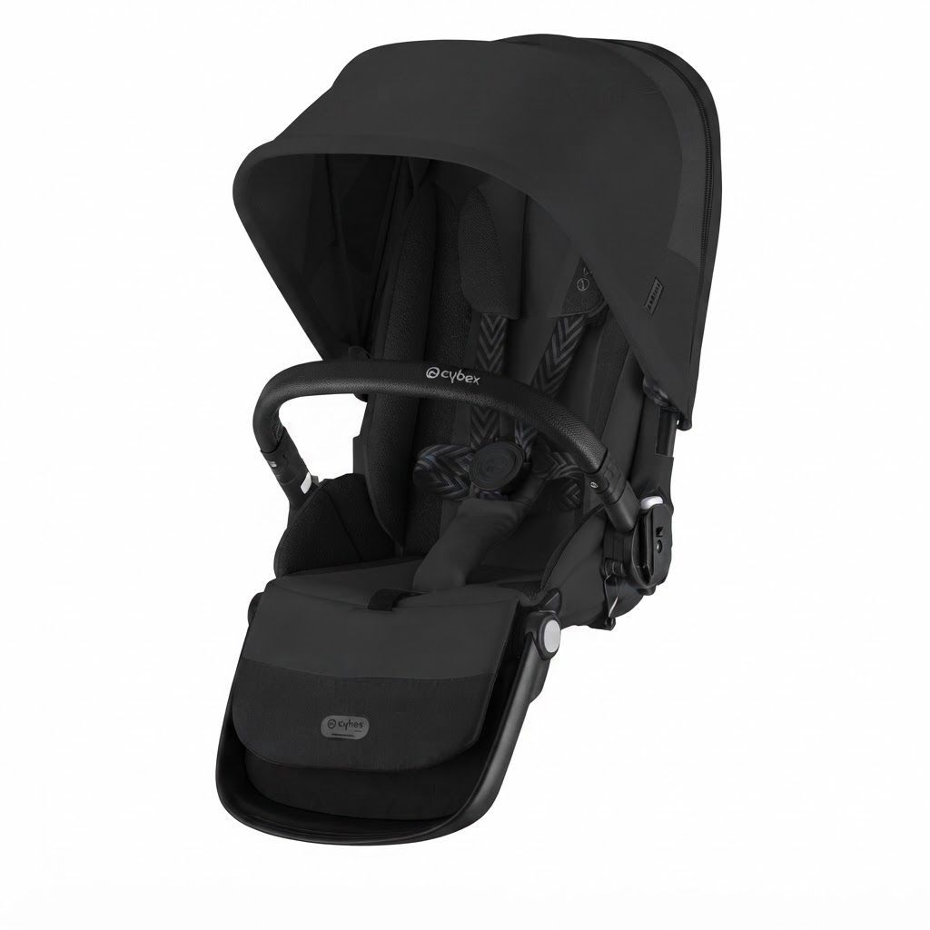 Cybex Gold Gazelle S Versatile Convertible Double Stroller, XXL Sun Canopy, Over 20 Configurations, Adapts as Your Family Grows, Smooth Comfortable Ride | Moon Black 