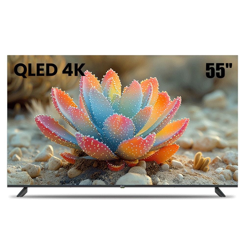 Oscar 55" Frameless QLED 4K UHD Google Smart TV, HDR10, Built-in Chromecast, Voice Remote with Google Assistant | OS55QLEDG