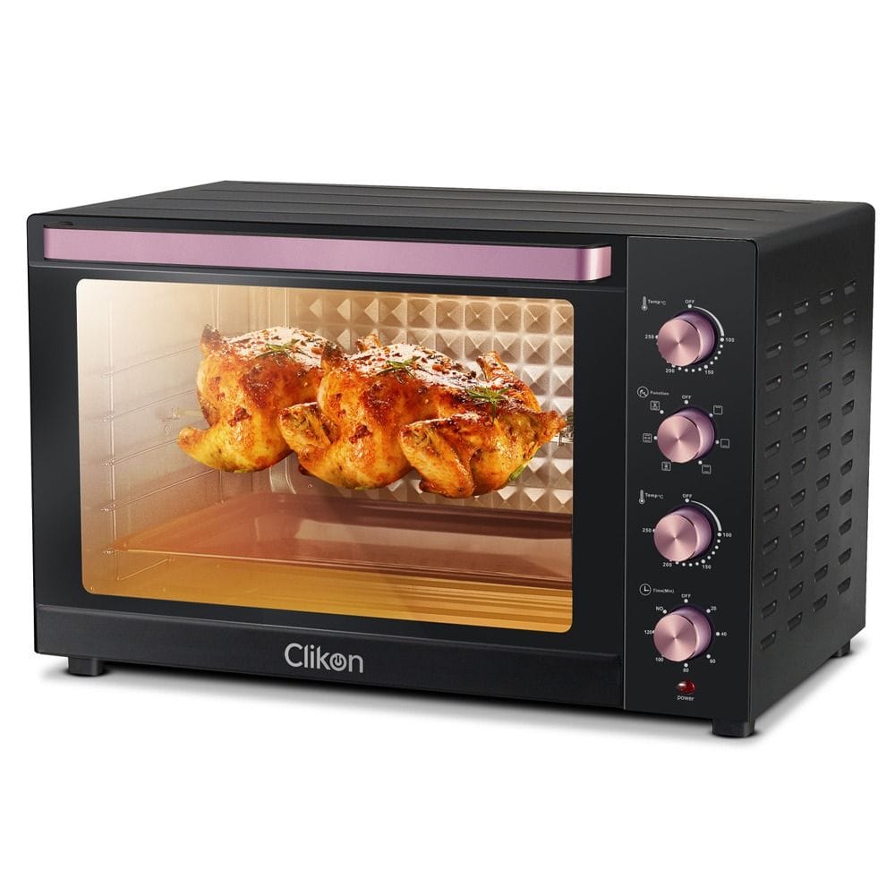 Clikon Toaster Oven, 100L Capacity, 2800W, Convection Heating, 6 Heating Settings, Rotisserie, 120-Min Timer | Grey - CK4322
