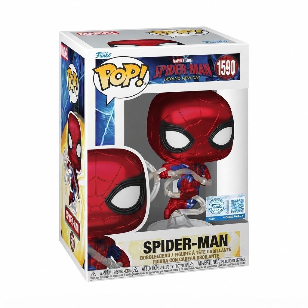 Funko Pop! Marvel: Spider-Man Brand New Day (2026) Metallic Exclusive Vinyl Figure - Collectible Toy
