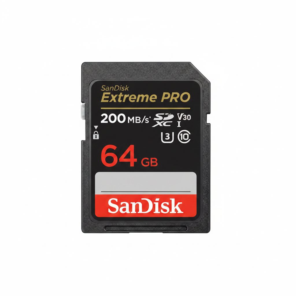 SanDisk Extreme PRO 64GB SDXC Card for 4K Video, UHS I, Class 10, U3, V30 - Black