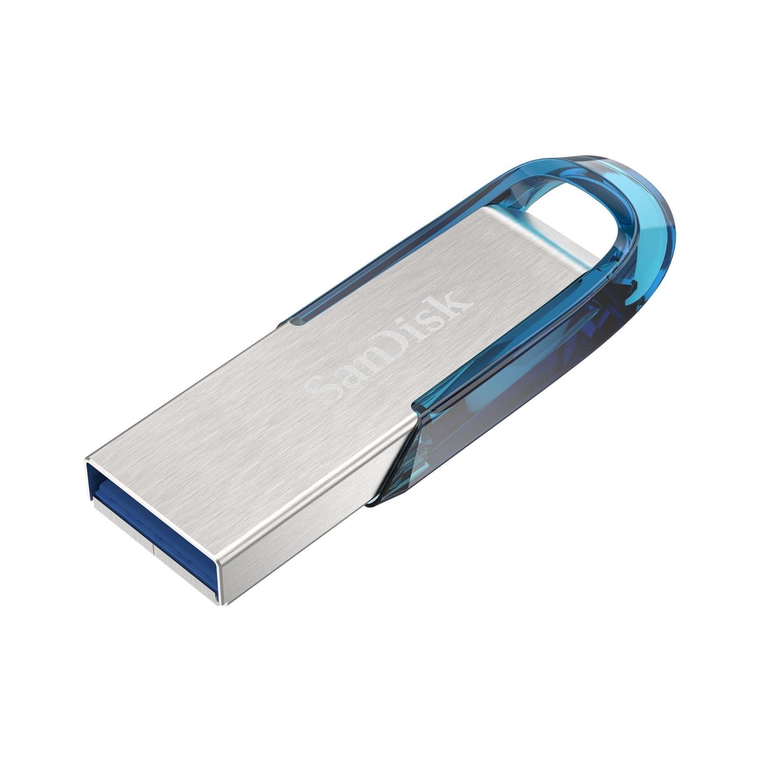 SanDisk Ultra Flair USB 3.0 Flash Drive 128GB with Up to 150MB/s Read Speed, Durable Metal Casing, High-Speed File Transfers & Password Protection | Tropical Blue - 619659163082