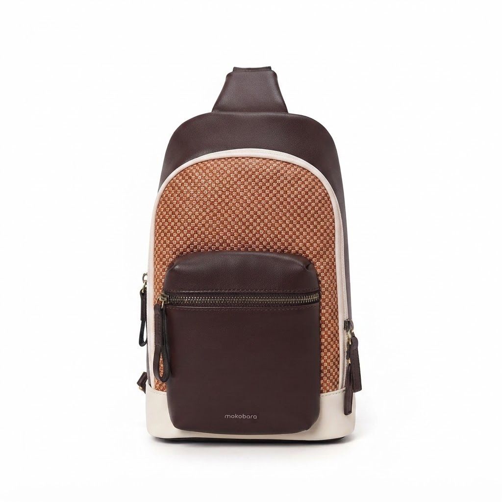 Mokobara The Memo Crossbody Sling Bag - Mokogram Tofu, Premium Vegan Leather & Water-Resistant