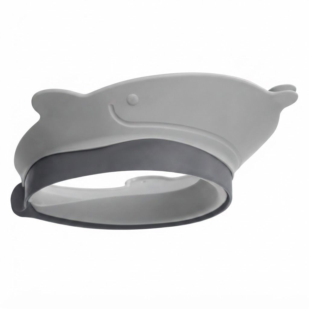 Skip Hop Moby Baby Bath Visor Shower Cap 9+ Monthss, Comfortable Custom Fit Design, Protects Eyes And Ears During Bath Time, Soft Inner Comfort Lining - Gray